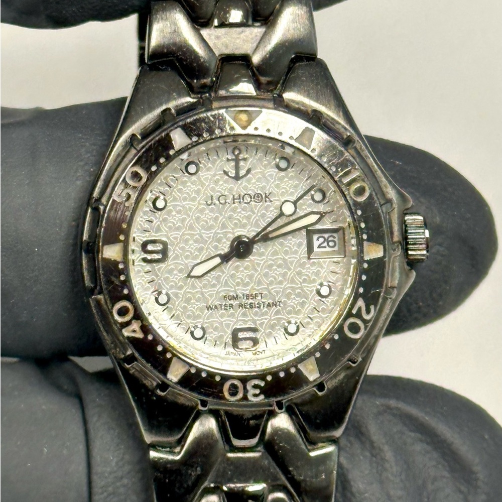 J.G. Hook JH2008 Gunmetal Stainless Steel Date Ladies’ 27mm Ladies’ Dress Watch